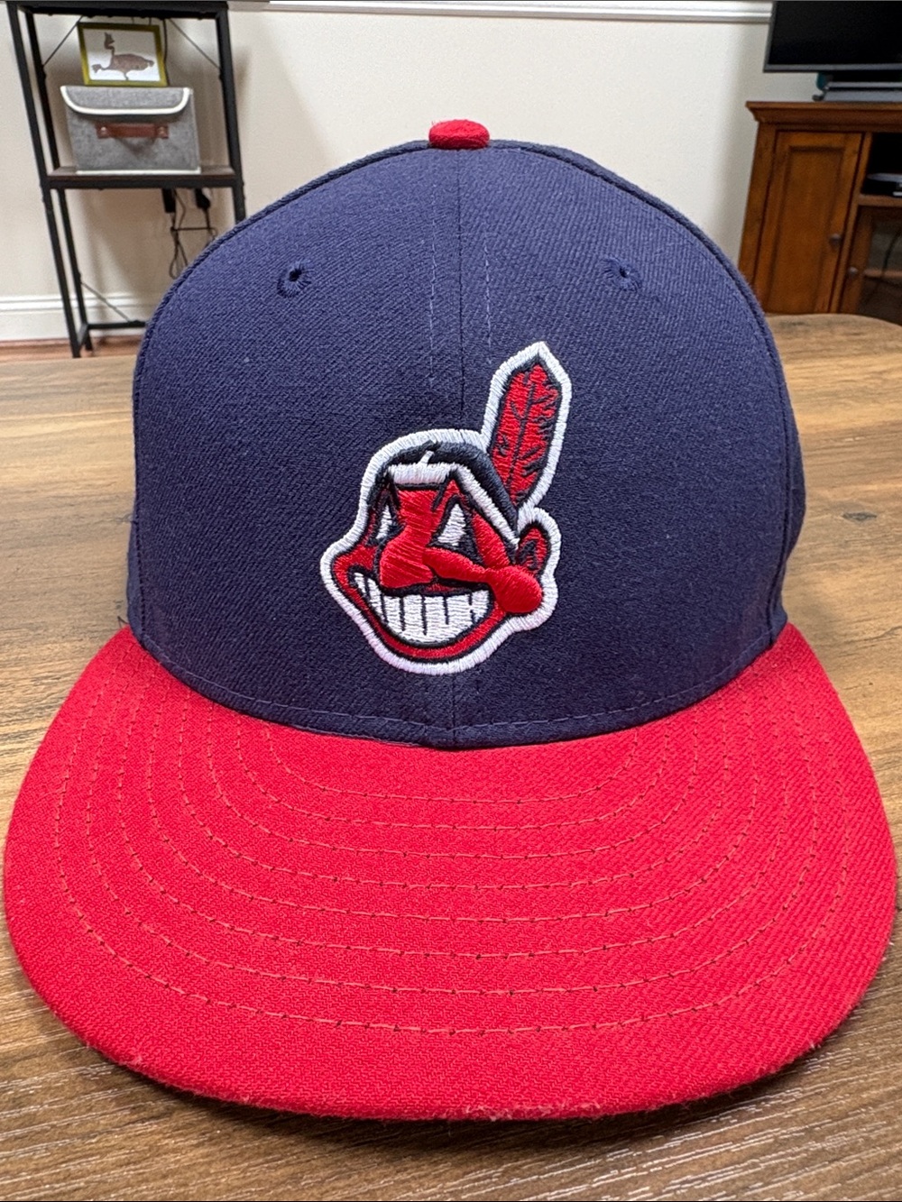 New Era 59Fifty Cleveland Indians Vintage Fitted Hat     Size 7